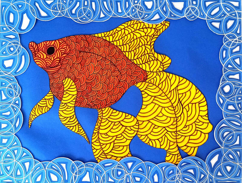 Goldfischk - World's Animals - Maud Chapuis Paper Art