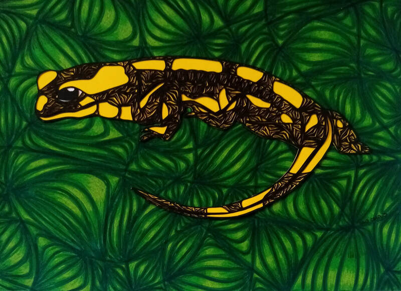 Salamandre - World's Animals - Maud Chapuis Paper Art